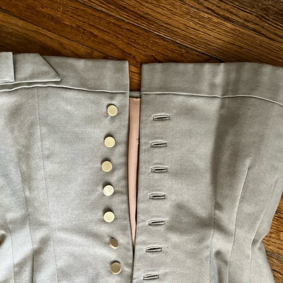 victorian couture golden age tannish light green wool blazer very DIOR! - Picture 5 of 7